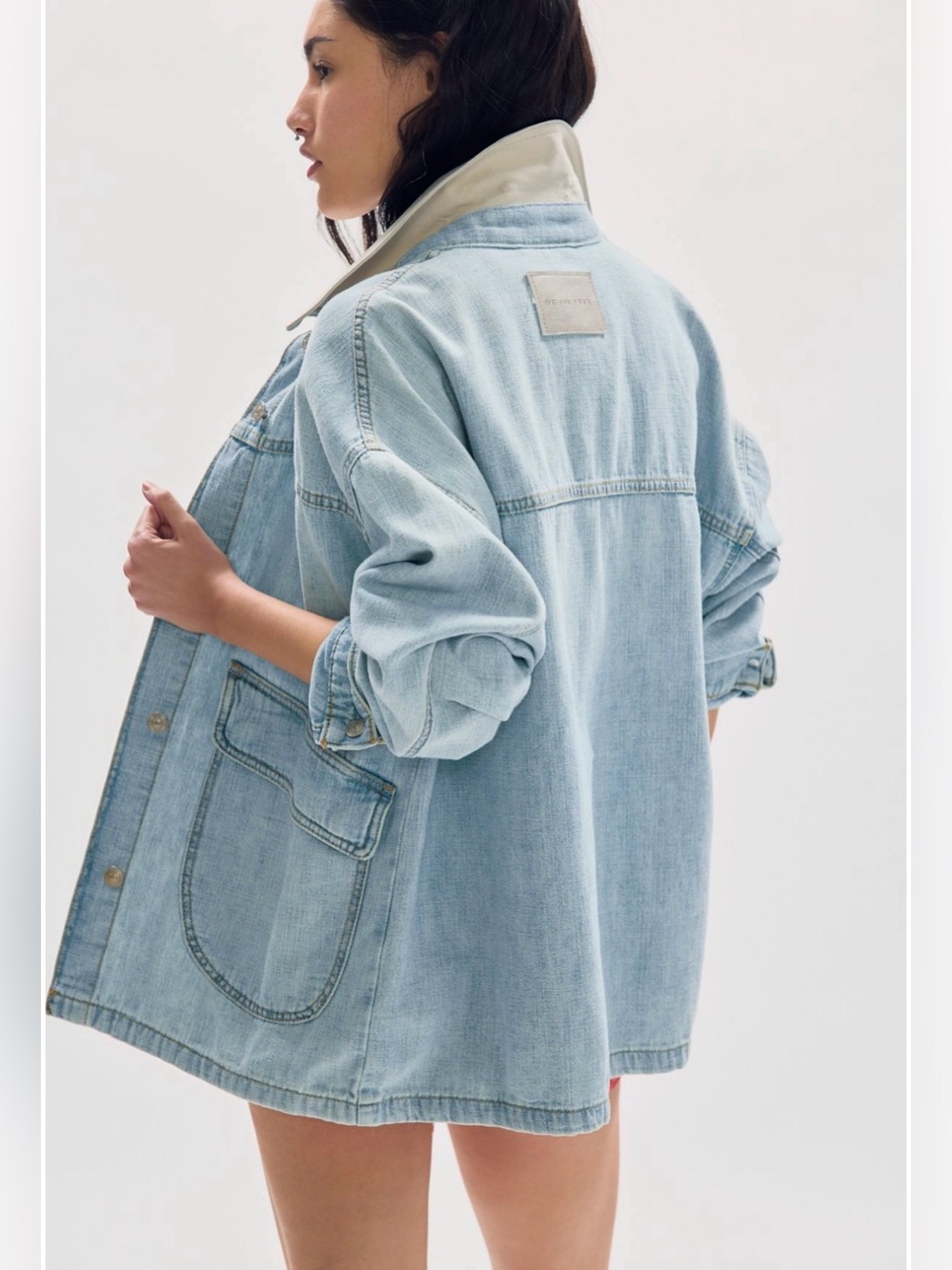 Free People WTF Lemon Denim Jacket